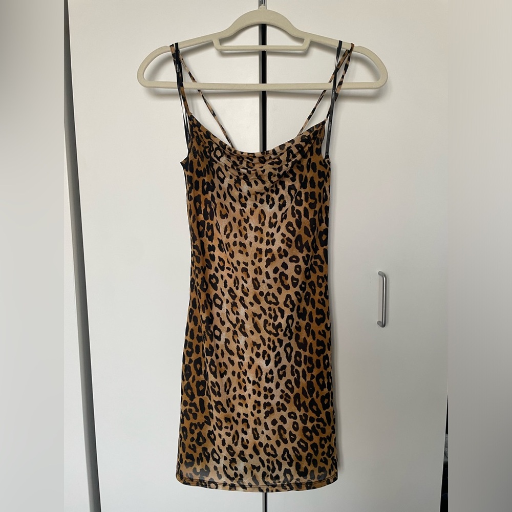 Forever 21 Leopard Print Mini Dress - Tan & Black